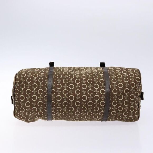 Celine Vintage Macadam Handbag Macadam Brown Canvas Bag (Pre-Owned)